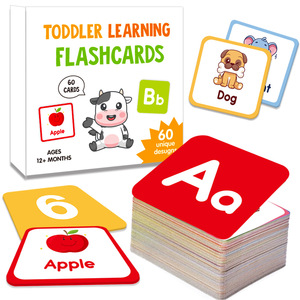 Cartes flash <span class=keywords><strong>en</strong></span> <span class=keywords><strong>anglais</strong></span> pour enfants avec logo personnalisé, dessins animés, alphabet, formes et animaux, jouets éducatifs précoces, échantillon <span class=keywords><strong>gratuit</strong></span> - Product Image 4