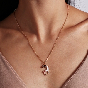 Collier de noël pour dame cadeau de noël arbre bas chapeau père noël renne canne à sucre flocon de neige cloche pendentif colliers - Product Image 6