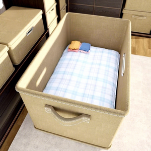 Clothing Organizer Storage Box Rectangle Large Capacity Folding Fabric <b>Bin</b> Standing Type Solid Color for Clothes Quilt Toys - Product Image 1