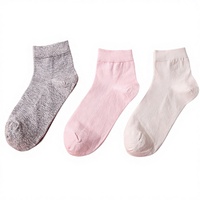 Offre Spéciale Femmes rose Blanc Gris Rembourré Cheville Chaussettes Chaussettes Personnalisées Avec Logo Coton Crew Fille Chaussettes