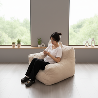 Fauteuil pouf moderne inclinable en mousse, rembourré en tissu fourrure, ultra doux, pour salon, confortable et chaud