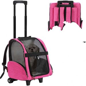 BSCI factory OEM Portable Breathable Travel Dog <b>Cat</b> <b>Stroller</b> Pet Front Carrier Case Trolley Bag <b>Cat</b> Carrier Pet Trolley Carrier - Product Image 1