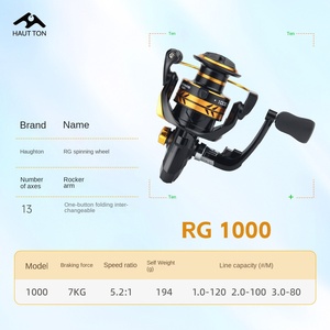 Haodun RG1000 mulinello da pesca rotante in metallo ad alta velocità 5.2 1 rapporto di trasmissione 1.5kg mano destra uso spiaggia oceanica - Product Image 6