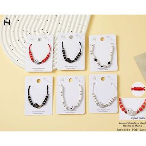 Bracciale Tai Chi Moon Pulsera in Acciaio Inossidabile Fatto a Mano con Perline, 2 Pezzi per Colore Ref45354 - Product Image 3