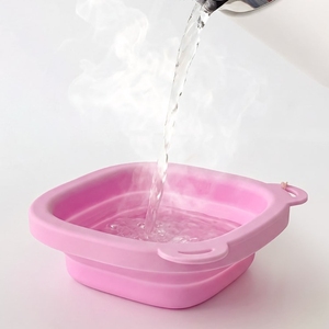 Bol pour chien en silicone portable, pliable, plat de nourrissage de voyage, couleur unie, forme carrée, utilisation en extérieur pour animaux de compagnie - Product Image 3