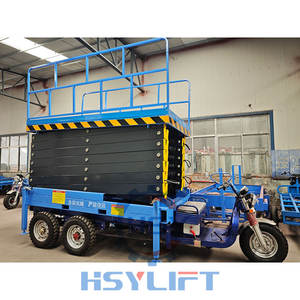 Gunting pengangkat roda tiga listrik, 14m 500kg gunting angkat udara hidrolik Platform kerja roda tiga - Product Image 4