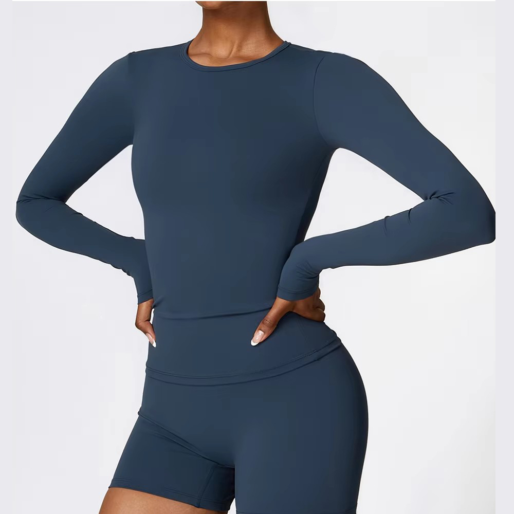 Top Grade Slim-Fit Long Sleeve Gym Yoga Training T Shirt Quick Dry Compression Workout Top Women t Shirt