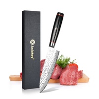 Couteau de chef de cuisine forgé à la main de 7 pouces, acier en poudre Super SG2, manche antidérapant stable en G10, couteau de cuisine