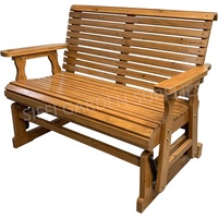 Banc extérieur en bois Banc planeur pour patio avec dossier rabattable haut