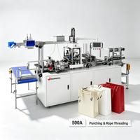 Machine automatique de pose de cordons pour sacs en papier, perforatrice et enfileuse de cordons pour sacs de courses, équipement de pose de poignées de sacs