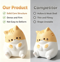 Jouet Squishy Chat en PU à Remontée Lente, Mini Jouet à Presser pour Soulager l'Anxiété, la Décompression au Bureau et les Moments de Détente