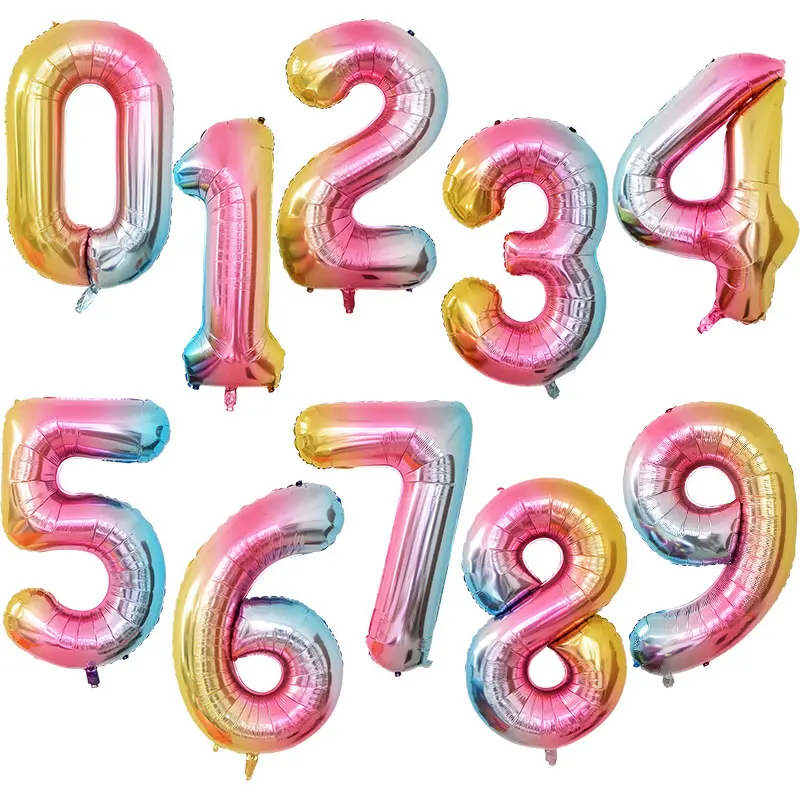 Baby Shower decorazioni per feste di buon compleanno vendita calda palloncini di compleanno in lamina digitale da 40 pollici palloncino con numero di elio ad aria