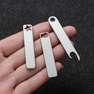 Étiquettes vierges en acier inoxydable, petites, pour accessoires de bijoux DIY, en forme de cœur, étoile, ours, poisson, ouvre-bouteille rond, pour colliers et bracelets - Product Image 3