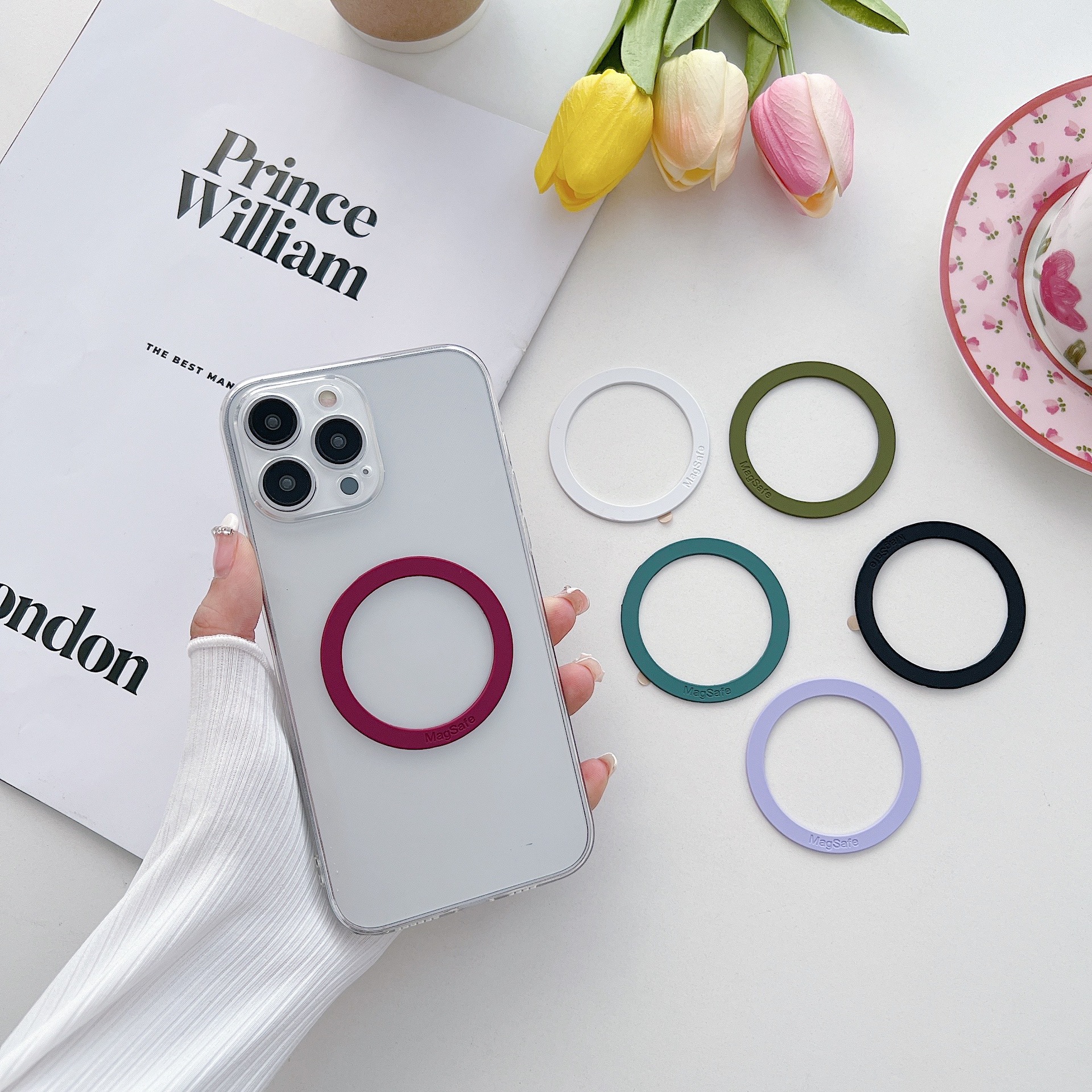 Оптовые аксессуары для телефонов для apple iphone 12 13 14 серии для жидкого силикона магнитный держатель наклейки магнитное кольцо magsafe