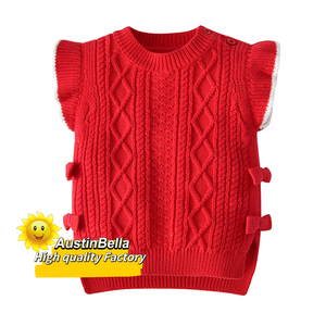 <span class=keywords><strong>Gilet</strong></span> en tricot pour enfants de haute qualité, personnalisé, automne, <span class=keywords><strong>gilet</strong></span> uni, <span class=keywords><strong>gilet</strong></span> <span class=keywords><strong>sans</strong></span> manches pour filles, AUSTINBELLA, 100% coton - Product Image 2