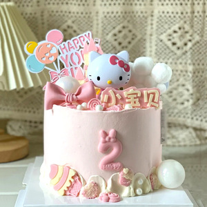 ตุ๊กตาแมว KT น่ารักขนาดเล็ก ของตกแต่งเค้ก ตัวการ์ตูนพลาสติก ของขวัญเด็ก ของตกแต่งคัพเค้กงานวันเกิด ขายส่ง - Product Image 2