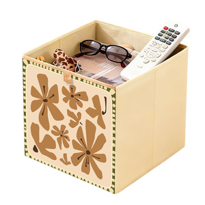 Boîte de <span class=keywords><strong>rangement</strong></span> pliable en tissu de style vintage : grande capacité, motif floral, pour les étagères de placard et l'organisation de la maison - Product Image 1
