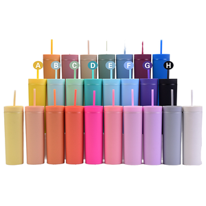 Hot Bán Tái Sử Dụng Matte Acrylic Đồ Uống Với Rơm Và Nắp Biểu Tượng Tùy Chỉnh 16Oz Đôi Tường Nhựa Skinny Tumblers Cốc Cà Phê Nước - Product Image 2