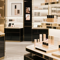 Vitrine de présentation de maquillage, de soins de la peau et de parfums avec éclairage LED, kiosque cosmétique pour centres commerciaux
