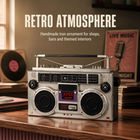 Enregistreur de cassettes vintage rétro en fer modèle 558, accessoire de photographie, décoration radio nostalgique pour les magasins et les bars
