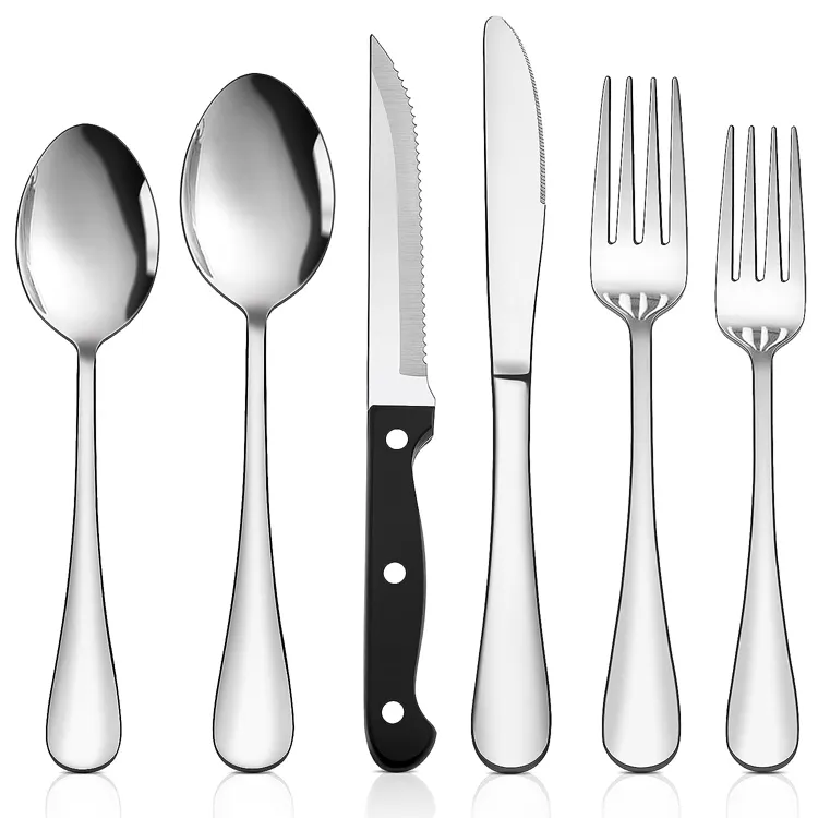 Set di posate in acciaio inox posate Set di utensili per mangiare con bistecca coltello forchetta