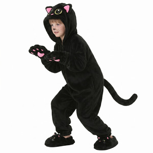 Costume de chat noir pour enfants, tenue de spectacle d'Halloween, costume d'animal avec queue et pattes, tenue de cosplay pour enfants - Product Image 3