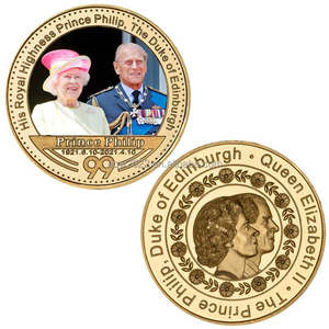 Cadeaux commémoratifs, souvenirs de la reine Élisabeth II, pièces de collection en métal doré - Product Image 4