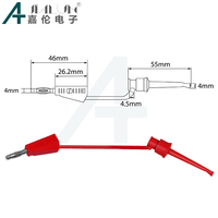 JIA LUN 4mm Banana Plug to Test Hook Clip Lead Cable Copper Soft Wire for Multimeter Electrical Testing