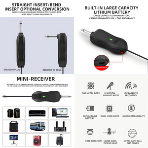 Micrófono Dinámico Inalámbrico UHF Profesional de Mano, con Cancelación de Ruido, Batería de Litio Recargable, Sistema de Karaoke Todo en Uno - Product Image 2