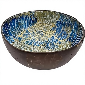 ชามข้าวเปลือกมะพร้าวฝังมุกทำมือหรูหราเป็นมิตรกับสิ่งแวดล้อมถ้วยเสิร์ฟโมเสกธรรมชาติสำหรับตกแต่งบ้าน - Product Image 1