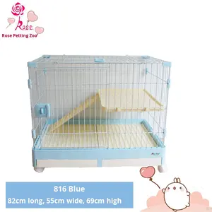 Tavşan evi gine domuz Hamster kafes katı demir çevre dostu çift katlı Villa High-End küçük hayvan Pet plastik tepsi ile - Product Image 6