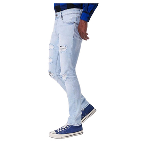 OEM Custom <b>Men</b> <b>Jeans</b> Pants Slim Fit Distressed <b>Jeans</b> Denim <b>Trousers</b> <b>Men</b> Ripped <b>Jeans</b> Design Service For Sale - Product Image 1