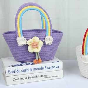 New Cotton Rope <b>Storage</b> <b>Basket</b> Wholesale Decorative Handheld Gift Small Flower Tote Bag Fashionable - Product Image 1