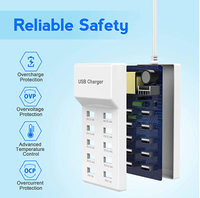 Chargeur de téléphone portable intelligent 10 ports USB 5V 2A adaptateur de voyage multi-ports pour prise ue/US pour écouteur d'appareil photo d'ordinateur portable