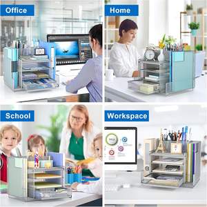 منظمات مكتبية شبكية معدنية ملحقات لمساحة العمل حامل أقلام منظم ملفات لوازم مكتبية للاستخدام في غرفة المعيشة وتنظيف المجوهرات - Product Image 6