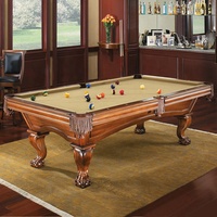 Table de billard de luxe en bois massif sculpté, prix usine Wanyaju, pour usage domestique, table de billard antique personnalisée avec tiroir