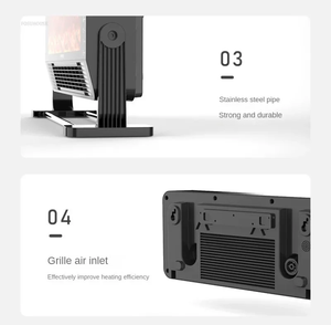 Lampes à flamme LED décoratives avec chauffage, ventilateur chaud, simulation de flamme, télécommande, cheminée électrique murale ou au sol - Product Image 6