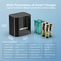 AA NiMH Lithium Batterijen Opladerset 5V3A 15W Hybride 8-slots Smart Charger voor AA Li-ion batterijen en AA NiMH batterijen