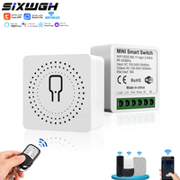 Módulo de Interruptor de Relé SIXWGH WiFi+RF433 Tuya Smart Life de 16A con Control Remoto de 4 Canales, Control por Voz con Google Home y Alexa, Hogar Inteligente