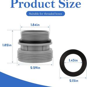 <span class=keywords><strong>Pompe</strong></span> de filtre de <span class=keywords><strong>piscine</strong></span> Intex Connecteur de <span class=keywords><strong>pompe</strong></span> à sable de 40mm <span class=keywords><strong>Kit</strong></span> de conversion 4560 <span class=keywords><strong>Kit</strong></span> de <span class=keywords><strong>joint</strong></span> avec huile et emballage Compatible avec le minerai - Product Image 2