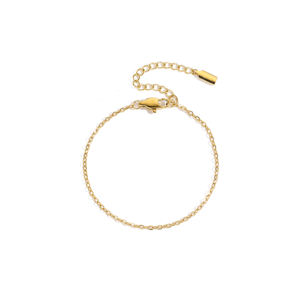 سوار من الفولاذ المقاوم للصدأ مطلي بالذهب 14K من Chihang ، سوار ألماس 15 + 3 من التيتانيوم Hangtag ODM بتصميم سلسلة فارغة - Product Image 1