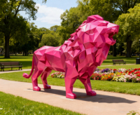 Sculpture de lion en résine, décoration extérieure d'animaux de grande taille, design européen écologique, dessin animé moderne, fabrication sur mesure par l'usine Maoping
