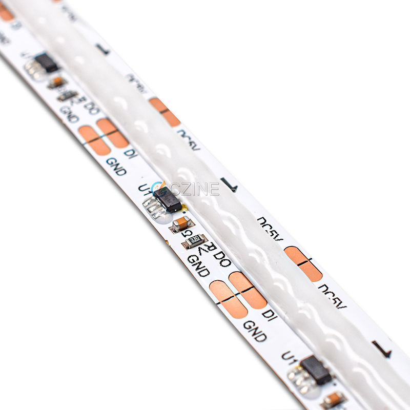 Manufacturer High Density Uniform 5V 10mm 720leds/m RGBIC Addressable Flowing Lighting COB Flex Cob Led Light Strip