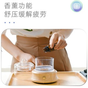 Glass Aroma Diffuser USB Wood Grain 0.5L Ultrasonic <b>Humidifier</b> For Home And Car - Product Image 3