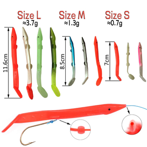 Multi-colore Sabiki Rig <span class=keywords><strong>anguilla</strong></span> esca morbida in plastica <span class=keywords><strong>artificiale</strong></span> per la pesca in acqua salata taglie 7cm 8.5cm 11.6cm - Product Image 2