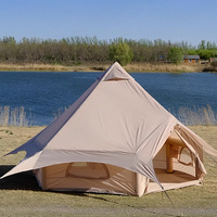 Tente yourte gonflable personnalisée en Oxford, résistante au vent et à l'eau, pour l'extérieur, ouverture rapide quatre saisons, double ouverture, diamètre 4M, camping