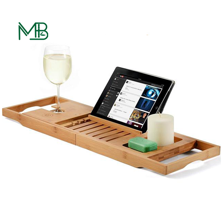 Роскошный выдвижной органайзер для ванной из натурального бамбука