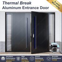 YOHOME Garantie 5 ans Portes d'entrée extérieures pivotantes en aluminium à isolation thermique de qualité supérieure personnalisées pour la maison