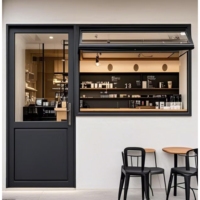 Fenêtre pliante en verre de confidentialité avec cadre en profilé d'aluminium NFRC USA pour maison, cuisine, café ou boulangerie, style ouvert