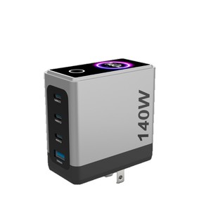Cargador Gan de 140W en oferta con pantalla digital en tiempo real, adaptador de carga rápida para teléfonos móviles, tabletas y portátiles. - Product Image 4